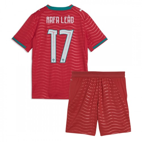 Stroje piłkarskie Portugalia Rafael Leao #17 Koszulka Podstawowej dla dzieci MŚ 2026 Krótki Rękaw (+ szorty)